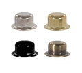 PAIR OF Modern Hat Style Lamp Finials Choice of 4 finishes. 1/2" Tall, threaded 1/4"-27 fits standard harps
