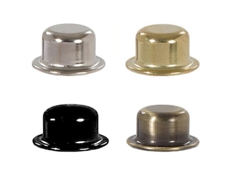 PAIR OF Modern Hat Style Lamp Finials Choice of 4 finishes. 1/2" Tall, threaded 1/4"-27 fits standard harps