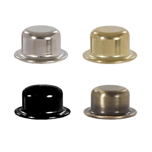 PAIR OF Modern Hat Style Lamp Finials Choice of 4 finishes. 1/2" Tall, threaded 1/4"-27 fits standard harps