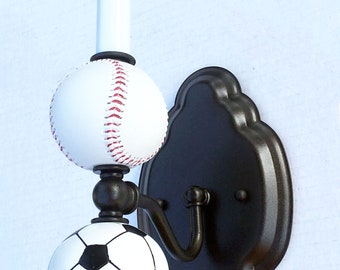 ALL SPORT Custom Sconce for Boys Bedroom, Nursery or Playroom with or without Shades
