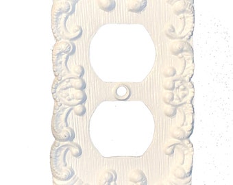 Metal Outlet Cover Plate Shabby Chic outlet switch-plates  in many colors ,made to order.