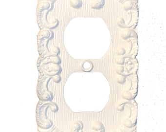 Metal Outlet Cover Plate Shabby Chic outlet switch-plates  in many colors ,made to order.