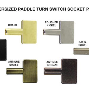 Art Deco Style Oversized Paddle turn knobs for Socket.  Switch Knobs, Solid Brass, 7 Finishes DIY