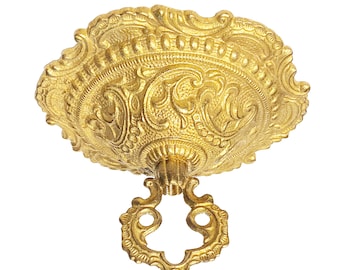 New gorgeous Victorian style unfinished Spanish cast brass ceiling chandelier canopy with Loop & hardware