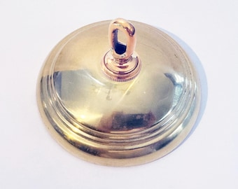 New DIY - Modern Unfinished Brass Ceiling Canopy, Matching Screw Collar loop & hardware for hanging Chandeliers or Pendants, Canopy Kit