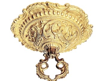Gorgeous Victorian style unfinished Spanish cast brass ceiling chandelier canopy with Loop & hardware