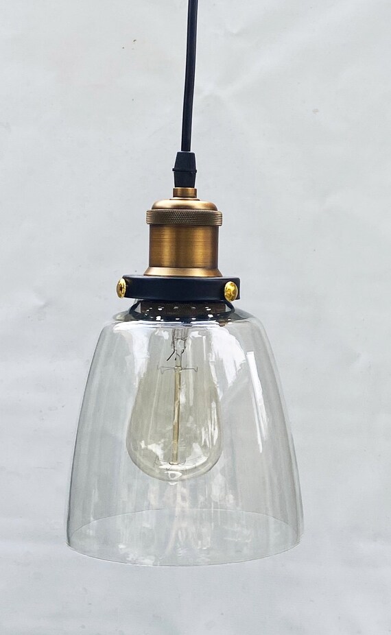 Lampara Techo Colgante Lámpara Industrial E27 Vintage LOFT Lámpara Colgante De Techo De Color Lámpara Colgante De Vidrio De Cristal (6 Lampara Retro Colgante