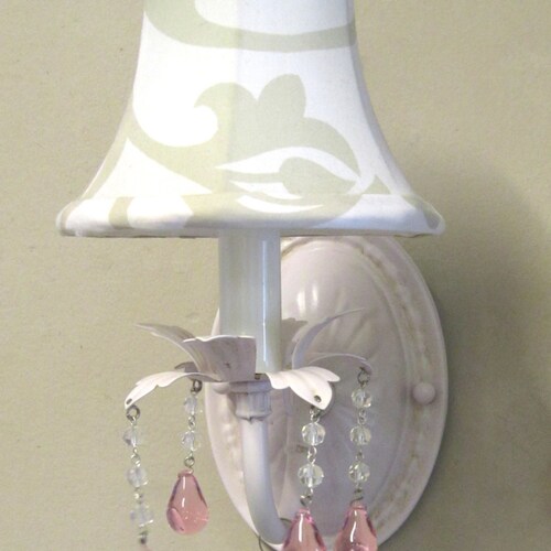 Wall SCONCES very Shabby Chic custom made to order, any color, shops with crystal drops