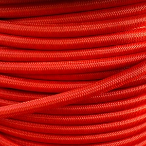 Red Braided Cloth Covered Electrical Wire - Braided Fabric Wire 18/3 AWG Industrial Retro Cord 3-wire Sold By The Foot