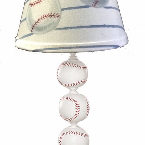 Baseball "HOMERUN" Lamp for Boys Bedroom, Nursery or Playroom