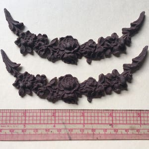 PAIR of Rose Garland Resin Applique for furniture, drawers, cabinets, Original design, Paintable, shabby chic Paris Apt
