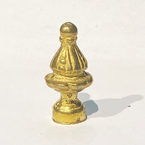 Rare Unfinished Solid Cast Brass Pyramid Finial 2" Tall  1/4"-27 standard harps