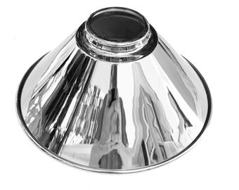 Industrial Style Hand Spun Vintage Steel Cone Shade 8" Diameter, 3-3/8" tall with a 2-1/4" fitter