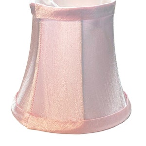 Pantalla de candelabro PINK, pantalla de aplique con clip en forma de campana de seda de 3" x 5" x 4,5" con marco completo forrado