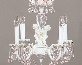 Gorgeous Mini Cherub Chandelier made to order, custom colors available Nursery mini chandelier