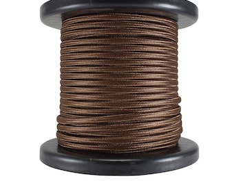 Flat Brown Cloth Covered Electrical Wire - SPT-1 Braided Fabric Wire 18/2 Industrial Retro Electrical Cord 2-wire Sold By The Foot,