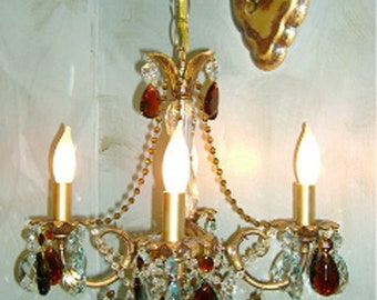 Mini Chandelier Wall SCONCE, perfect for a bedroom room, kitchen, bathroom, entryway. Custom made to order