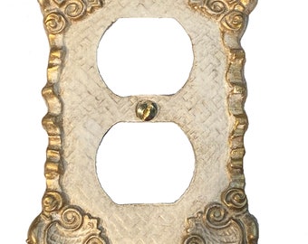 Metal Ornate Elegant Outlet Cover Plate Shabby Chic Outlet Switch-Plates in many colors to choose from ,made to order just for you.