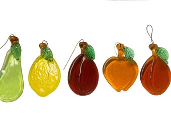 VINTAGE Real Murano Glass Fruit prisms Ornament from Italy choice of 5 Colors & shapes