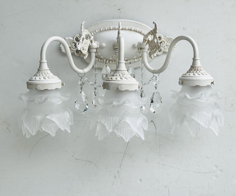 Shabby Chic Bathroom Vanity Light, Bathbar or Vanity Light, Custom Made to Order Sconce image 6