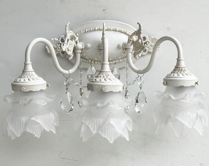 Featured listing image: Shabby Chic Bathroom Vanity Light, Bathbar or Vanity Light, Custom Made to Order Sconce