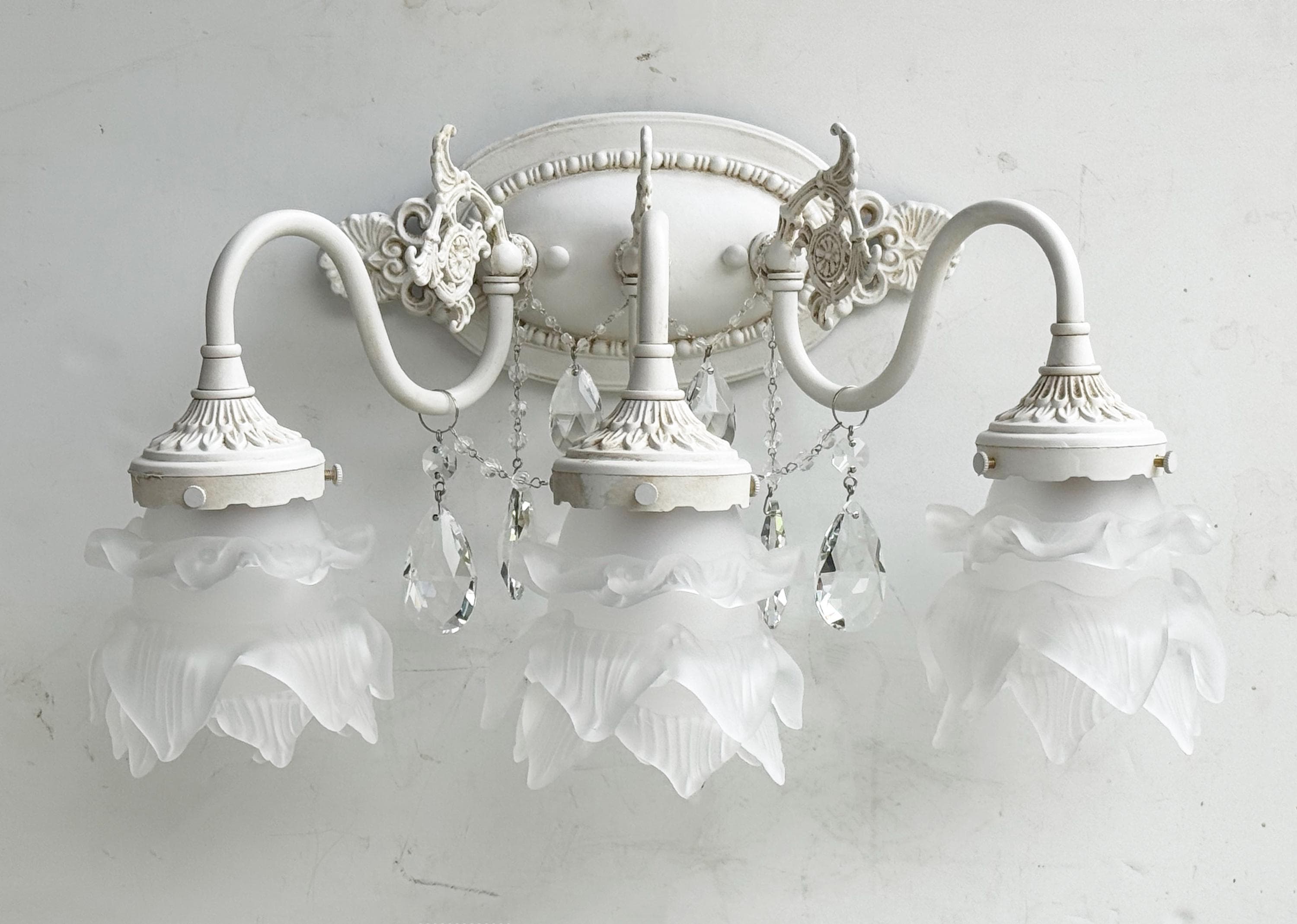 Shabby Chic Bathroom Vanity Light, Bathbar or Vanity Light, Custom Made to Order Sconce