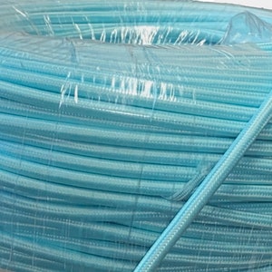 Turquoise Cloth Covered Electrical Wire - Braided Fabric Wire 18/2 AWG Industrial Retro Electrical Cord 2-wire Sold By The Foot