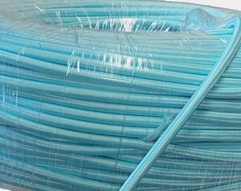 Turquoise Cloth Covered Electrical Wire - Braided Fabric Wire 18/2 AWG Industrial Retro Electrical Cord 2-wire Sold By The Foot