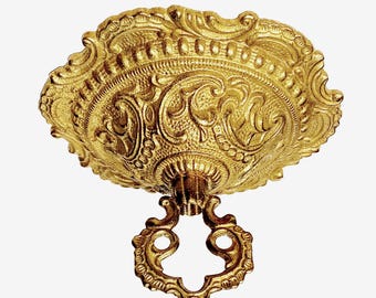 New gorgeous Victorian style unfinished Spanish cast brass ceiling chandelier canopy with Loop & hardware