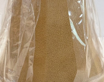 HANDMADE Clip-on MINI Gold Suede fabric softback Shade with self trim full framed with white lining.