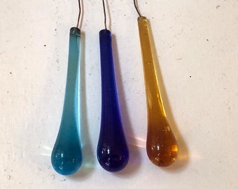 Vintage Genuine Murano Tear Drops: Choice of colors Hand Blown Murano 3" Drops dangle prism drop suncatcher chandelier part ornament