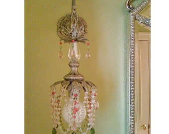 Rose hanging light Pendant Sconce custom made for you. Great for bathroom, closet, hallway, kitchens. available in many finishes