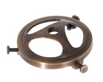 New DIY -Shade Holder ~ Antique Brass finish Decorative Solid Cast Brass  3-1/4" Fitter Shade Holder