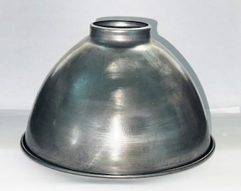 Industrial Style Hand Spun Unfinished Steel Dome Shade 7" Diameter, 4-1/4" tall with a 2-1/4" fitter