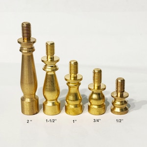 Lamp Shade Risers -Solid Unfinished Brass Risers fit on Lampshade Harps. Choice of 1/2 inch, 3/4 inch,  1 inch, 1-1/2 inch & 2".
