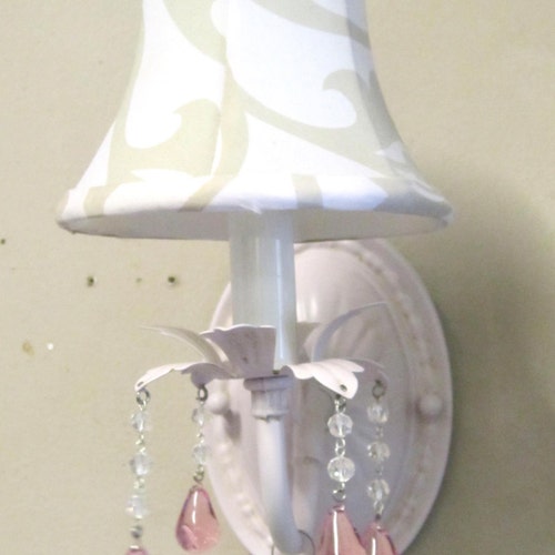 Wall SCONCES very Shabby Chic custom made to order, any color, shops with crystal drops
