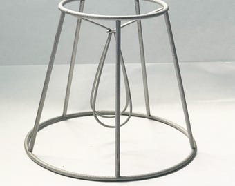 Candelabra Wire Shade Frame for Chandeliers & Sconces, Wire shades for Industrial lighting,  Silver finish steel wire lampshade frame