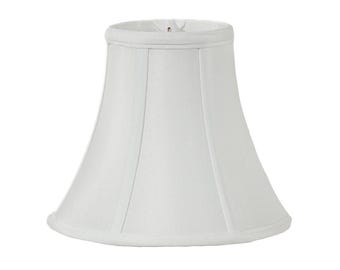 Off White Table Lamp Shade bell soft back shades fully lined, 6.5" x 12" x 10" High