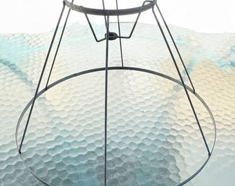 Vintage Wire Shade Frame for table or floor Lamps. Unfinished steel wire lampshade with 6 Ribs size 6"top x 17"bottom x 12"tall.
