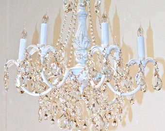 Palace Chandelier- Romantic Shabby Chic style available in 3 sizes and many finishes, custom made for you. Perfect for a nursery.
