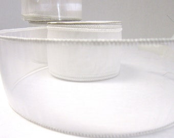 White Organza 2" Wire Ribbon-10 yard roll. Perfect for Florals, Weddings, Gifts, Bows & more..