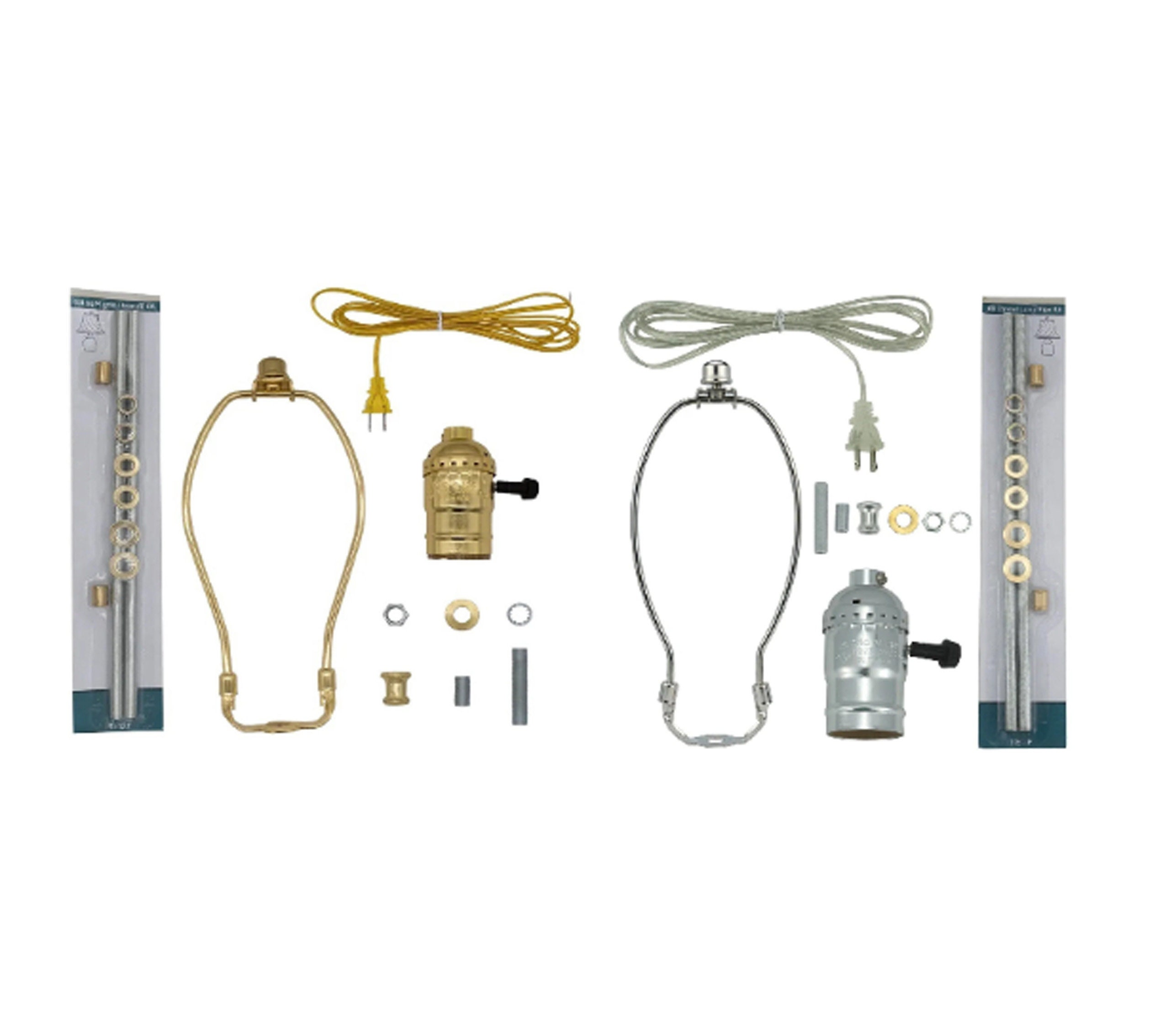 Lamp Wiring Kit-Make or Repair Old Lamps-Rewire a Vintage Lamp or Create a  Custom Light Fixture with Lamp Making Kit-Antique Brass Socket Set-12 Foot