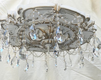 Crystal Shabby Sea 16" Diameter Ceiling Medallion for Chandeliers