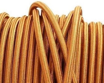 GOLD Cloth Covered Electrical Wire - Braided Fabric Wire 18/2 AWG Industrial Retro Electrical Cord 2-wire Sold By The Foot