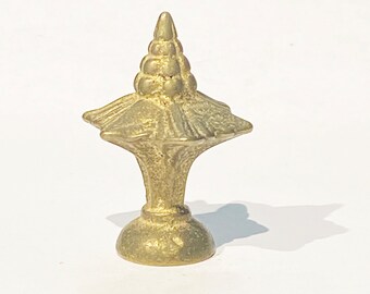 Rare Unfinished Solid Cast Brass Star Flower Finial 2" Tall  1/4"-27 standard harps