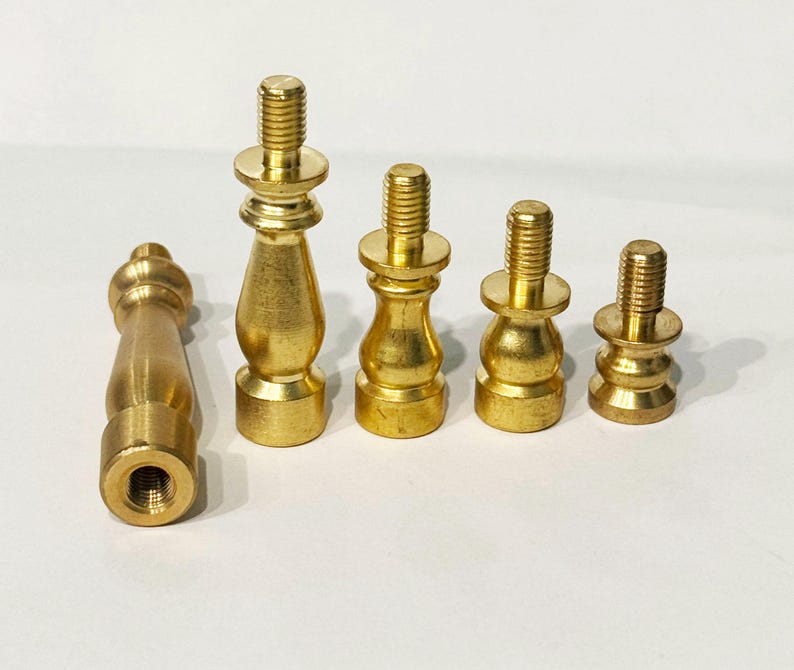 B&P Lamp 2-Inch Turned Brass Risers – Unfinished, Fits Standard Finials & Harps