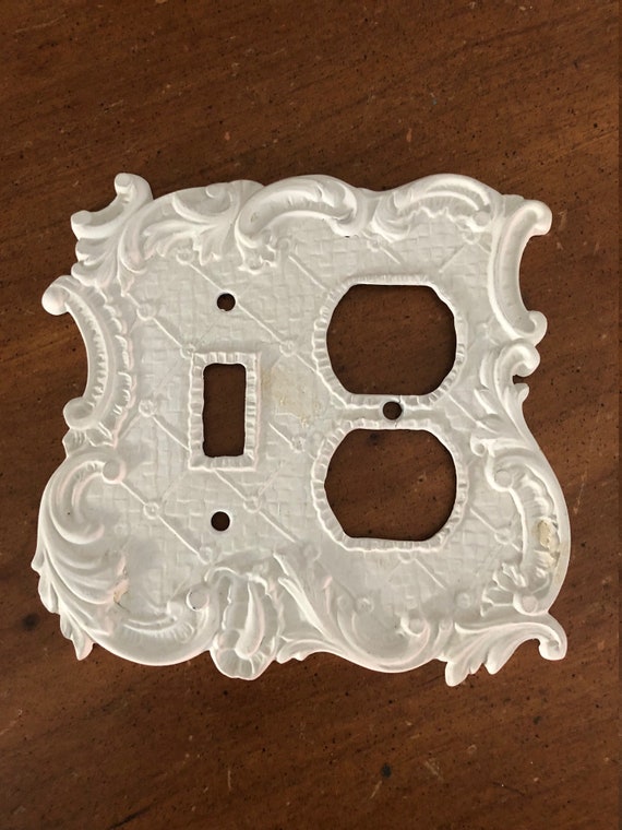 Placca Copriinterruttore Retrò Motivo Geometrico - Decorazione Da Parete In Plastica, Marrone E Rosso, Mid-Century Modern - Bilanciere Singolo, Dimensioni 11,2x6,9 Cm