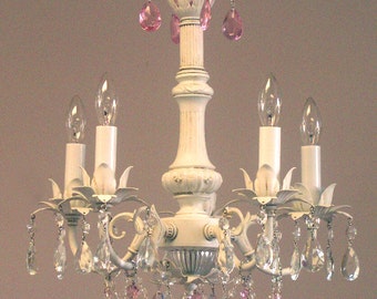 Sweet Dreams Chandelier-Shabby Chic chandelier, girls nursery chandelier,  available in 4 sizes, many finishes, custom made for you