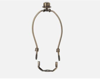 ANTIQUE BRASS Plated Lamp Shade Harp with Saddle, New in several sizes