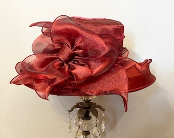 LAMP SHADE -Victorian style Organza Hat Lamp Shade with a torpedo bulb size clip-on Available in 4 colors